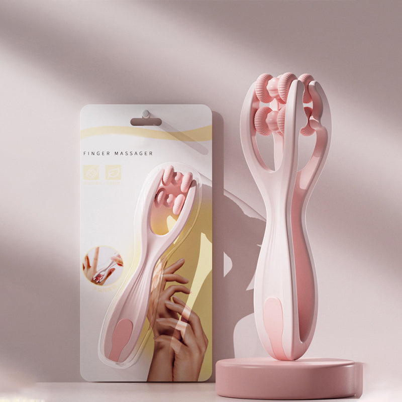 Finger Massager Dual-Row Roller Design Easy Use Relieve Finger Fatigue Promote Blood Circulation Portable Roller Finger Massager