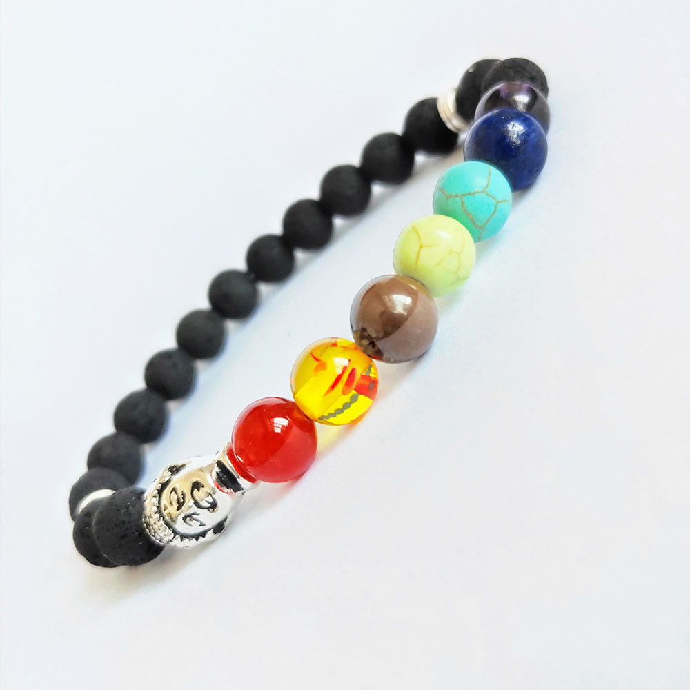 Volcanic stone Buddha head bracelet