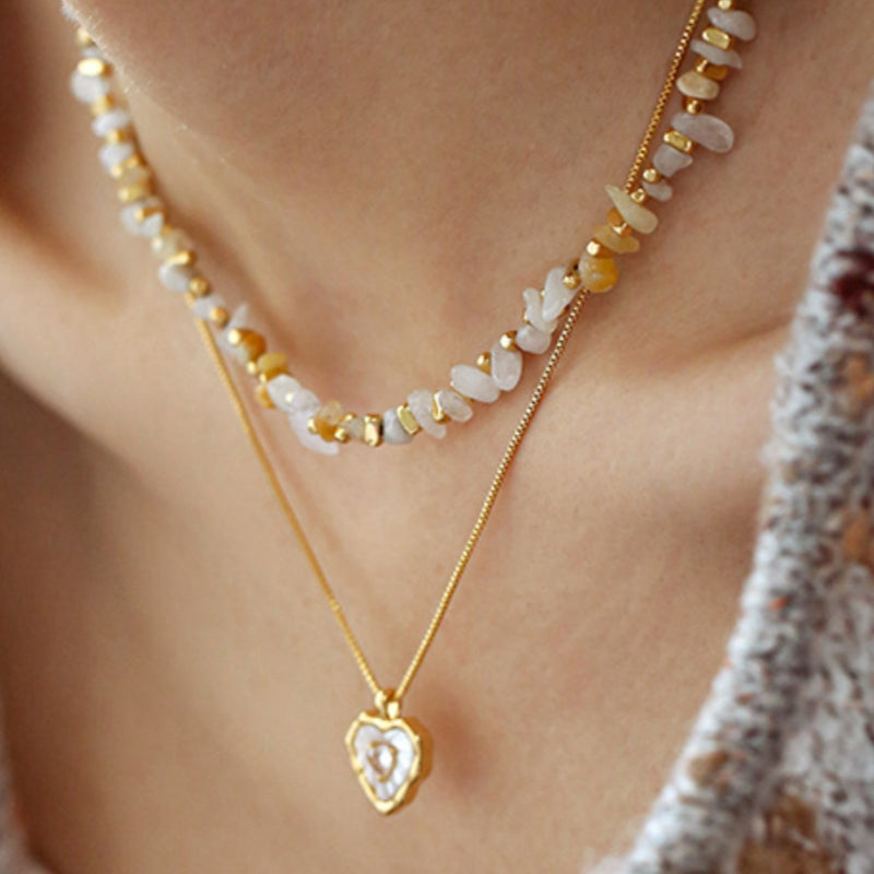 Fashionable Irregular Natural Stone Bead Necklace