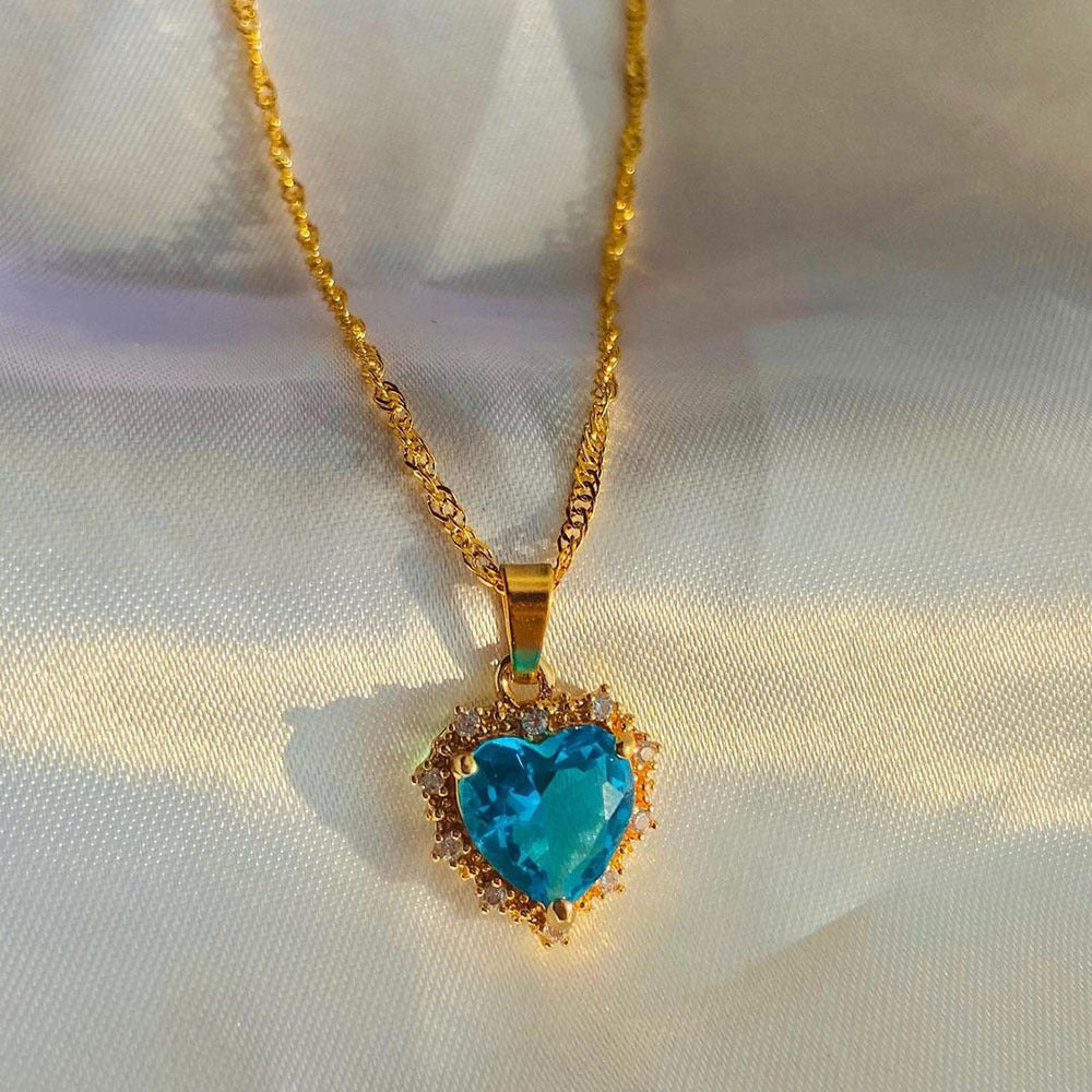 Heart Rhinestone Clavicle Necklace
