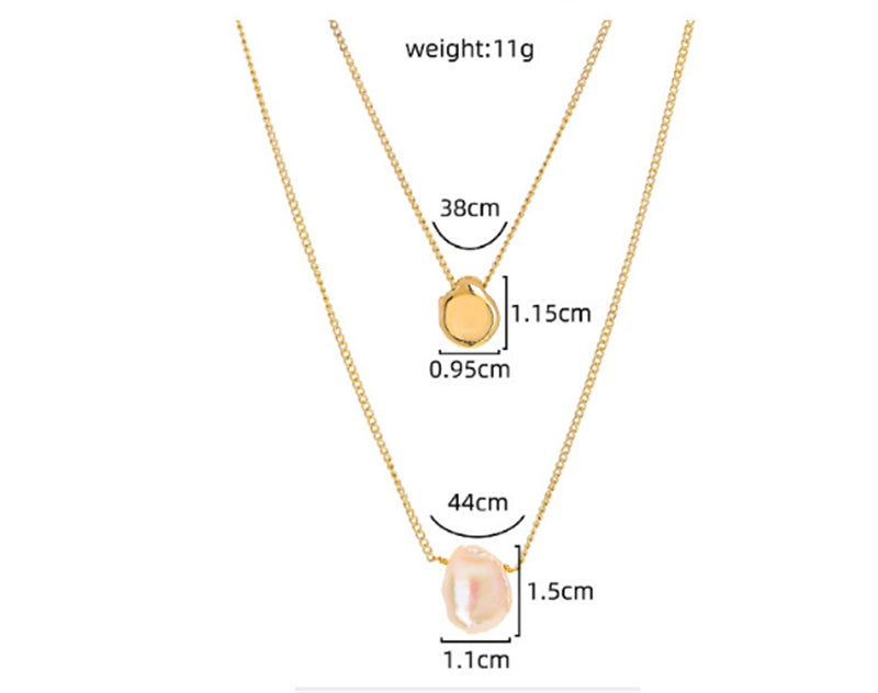 Double Layered Wearing Special-shaped Small Golden Bean Pearl Necklace