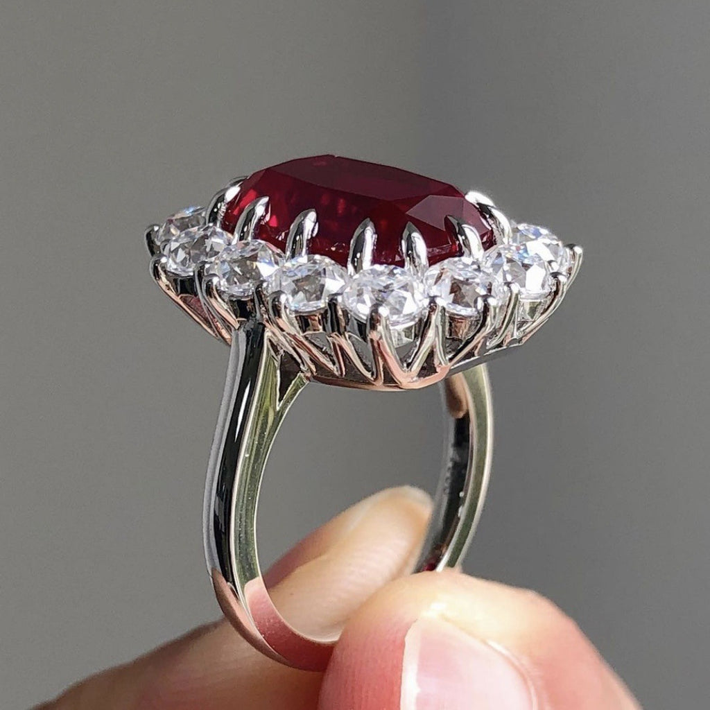 Classic Ruby-encrusted Womens Ring